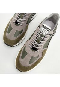 Wittchen - Męskie sneakersy skórzane z zamszowymi wstawkami zielono-szare. Nosek buta: okrągły. Kolor: zielony, wielokolorowy, szary. Materiał: skóra #9