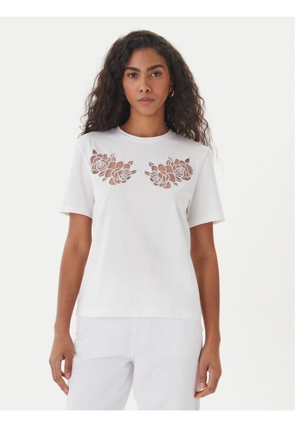 Fracomina T-Shirt FS26ST3001J401E5 Biały Regular Fit. Kolor: biały. Materiał: bawełna