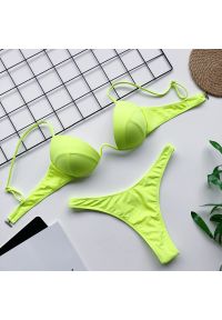 Intica - Strój kąpielowy z usztywnianym topem klasyczny fason odporny na słońce Adalmiina. Kolor: zielony. Materiał: materiał