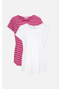 Cellbes - T-shirt w dwupaku 2 sztuki. Kolor: różowy, biały, wielokolorowy. Materiał: jersey. Długość rękawa: krótki rękaw. Długość: krótkie. Wzór: gładki