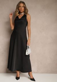 Renee - Czarna Taliowana Sukienka Vices Wiązana przy Karku Zinvea. Okazja: na co dzień. Kolor: czarny. Typ sukienki: proste. Styl: elegancki, casual #3