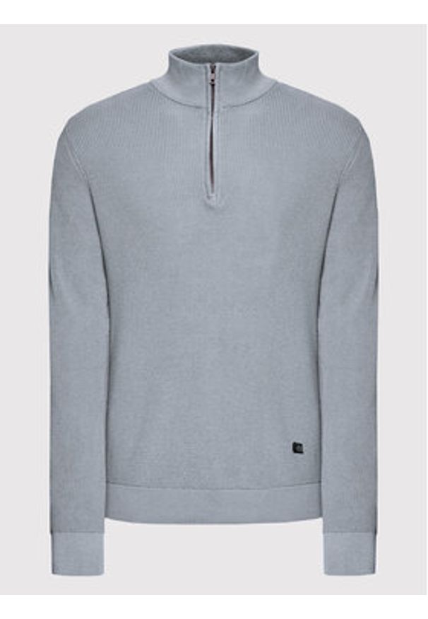 Blend Sweter 20714337 Szary Regular Fit. Kolor: szary. Materiał: bawełna