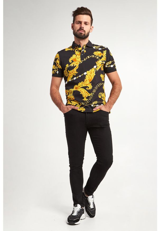 Versace Jeans Couture - Polo męskie z logo VERSACE JEANS COUTURE. Typ kołnierza: polo