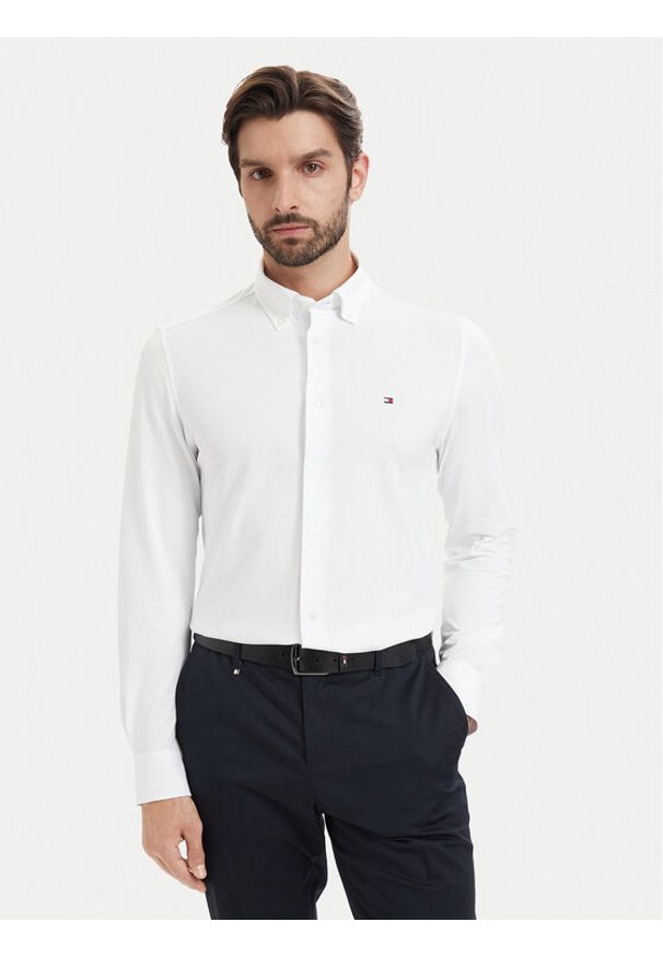 TOMMY HILFIGER - Tommy Hilfiger Koszula MW0MW43433 Biały Regular Fit. Kolor: biały. Materiał: syntetyk