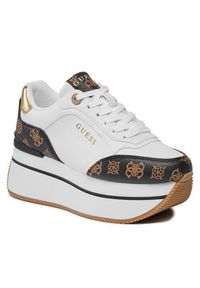 Guess Sneakersy Camrio4 FLPCM4 FAL12 Biały. Kolor: biały. Materiał: skóra
