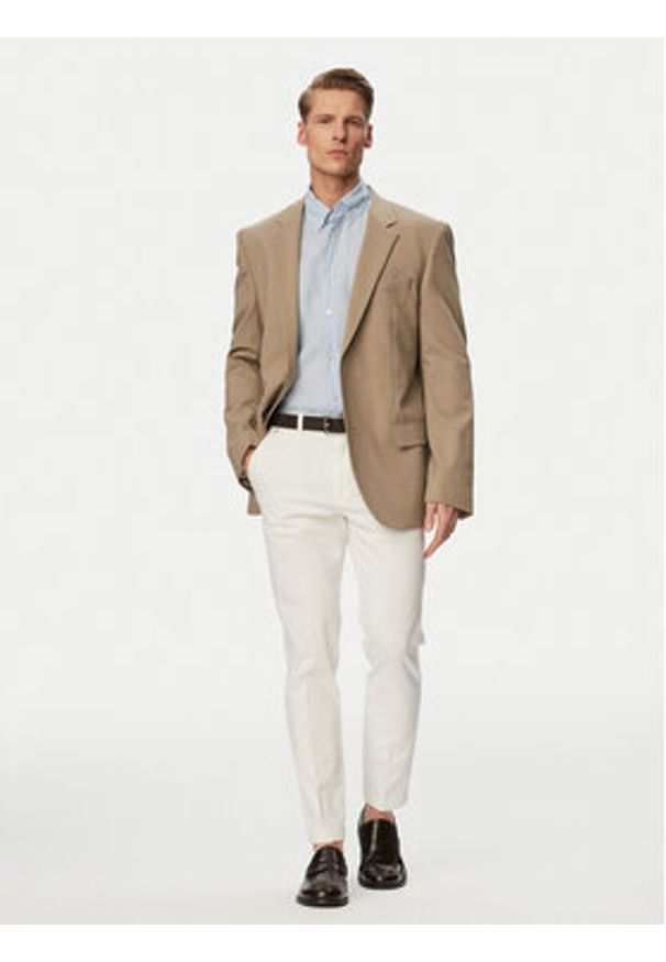 BOSS Chinosy H-Kaiton1 50543312 Biały Slim Fit. Kolor: biały. Materiał: bawełna