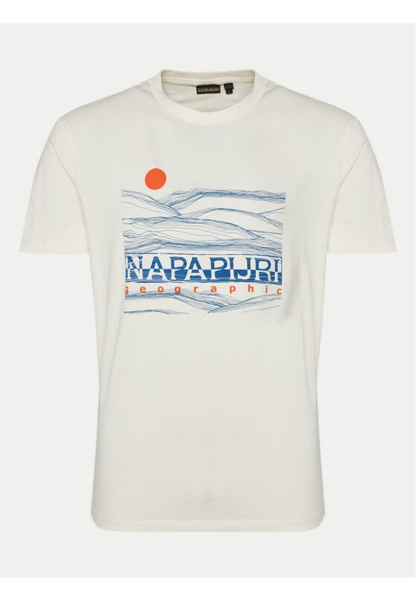 Napapijri T-Shirt S-Buti NP0A4INM Biały Regular Fit. Kolor: biały. Materiał: bawełna