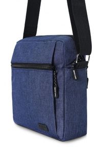 Męska Torebka Na Ramię - (Listonoszka) - Pako Jeans - Ciemnoniebieska. Kolor: niebieski. Materiał: poliester #1
