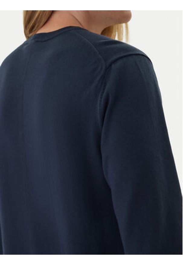 Calvin Klein Sweter LV040BM343 Granatowy Regular Fit. Kolor: niebieski. Materiał: bawełna