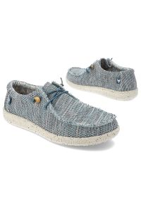 Niebieskie Półbuty Pitas Modne Obuwie Męskie. Okazja: na spacer, na co dzień. Zapięcie: sznurówki. Kolor: niebieski. Materiał: materiał. Styl: casual #3