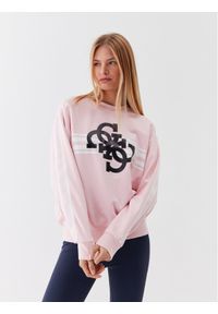 Guess Bluza V3YQ17 KBV71 Różowy Regular Fit. Kolor: różowy. Materiał: bawełna