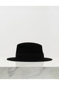 MAISON MICHEL PARIS - Czarny kapelusz Andre ze wstążką. Kolor: czarny. Materiał: materiał. Wzór: aplikacja