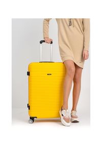 Ochnik - Komplet walizek na kółkach 19'/24'/28'. Kolor: żółty. Materiał: materiał, poliester, guma, kauczuk #12