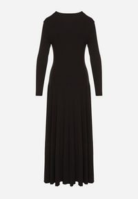 Born2be - Czarna Bawełniana Sukienka o Rozkloszowanym Kroju Tuselenea. Okazja: na co dzień. Kolor: czarny. Materiał: bawełna. Typ sukienki: proste. Styl: casual, elegancki #5