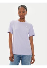 Calvin Klein Jeans T-Shirt J20J223226 Fioletowy Regular Fit. Kolor: fioletowy. Materiał: bawełna