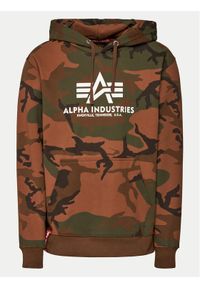 Alpha Industries Bluza Basic 178312C Brązowy Regular Fit. Kolor: brązowy. Materiał: bawełna