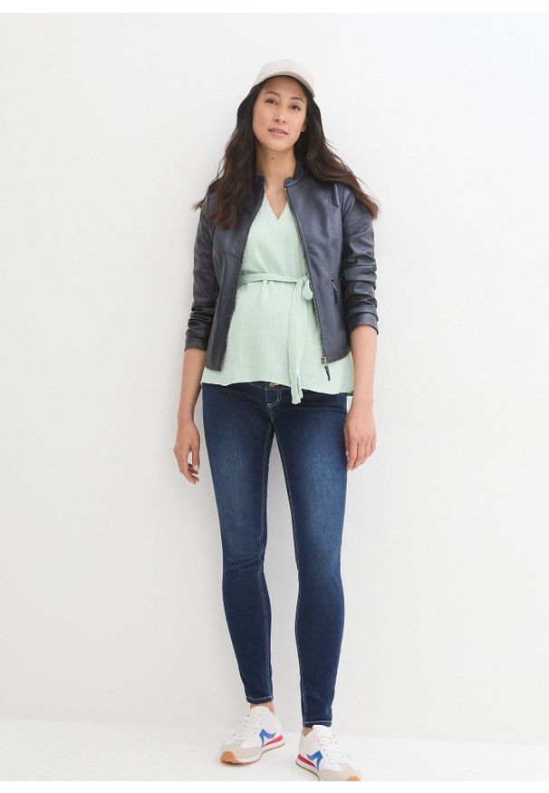 bonprix - Dżinsy ciążowe Skinny Fit. Kolekcja: moda ciążowa. Kolor: niebieski