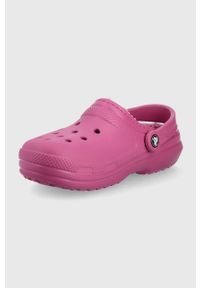 Crocs kapcie kolor fioletowy. Nosek buta: okrągły. Kolor: fioletowy. Materiał: materiał, guma