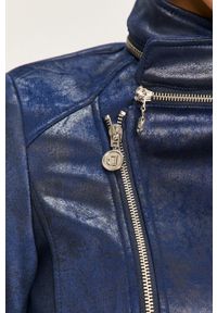 Desigual - Ramoneska. Typ kołnierza: bez kaptura. Kolor: niebieski. Materiał: poliester, materiał, zamsz, elastan. Wzór: gładki, haft #5