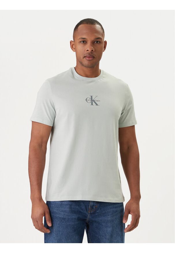Calvin Klein Jeans T-Shirt LV04RB866G Zielony Regular Fit. Kolor: zielony. Materiał: bawełna