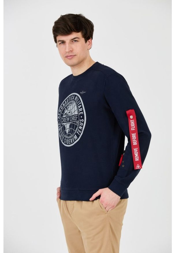 Aeronautica Militare - AERONAUTICA MILITARE Granatowa bluza. Typ kołnierza: bez kaptura. Kolor: niebieski