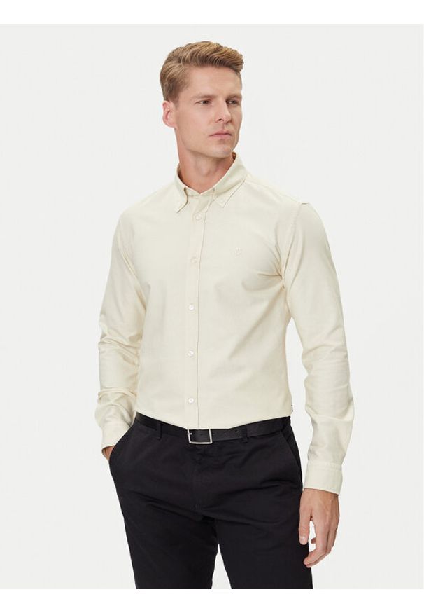 BOSS Koszula H-Roan 50544917 Biały Slim Fit. Kolor: biały. Materiał: bawełna