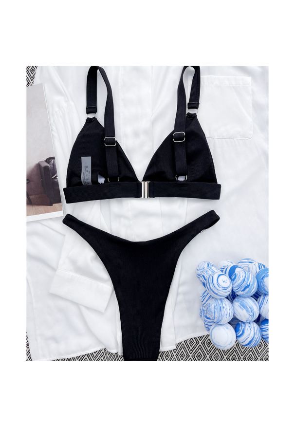 Intica - Strój kąpielowy z kółeczkami i regulowanymi ramiączkami na plażę i basen Shouko. Kolor: żółty. Materiał: tkanina