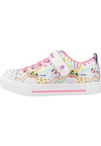 skechers - Buty do chodzenia dla dzieci Skechers Unicorn Sunshine. Zapięcie: rzepy. Kolor: biały, różowy, wielokolorowy. Materiał: guma, syntetyk, tkanina, materiał. Szerokość cholewki: normalna. Sport: turystyka piesza