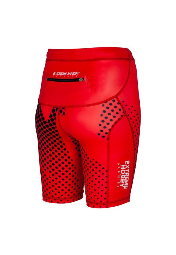 Legginsy krótkie do biegania damskie EXTREME HOBBY 1/3 HALFTONE. Kolor: czerwony. Materiał: poliester, elastan. Długość: krótkie. Sport: kolarstwo