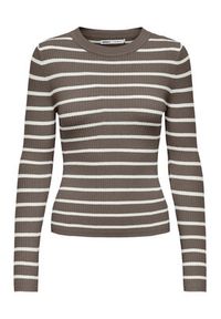 only - ONLY Sweter Louisa 15344579 Brązowy Slim Fit. Kolor: brązowy. Materiał: syntetyk #4