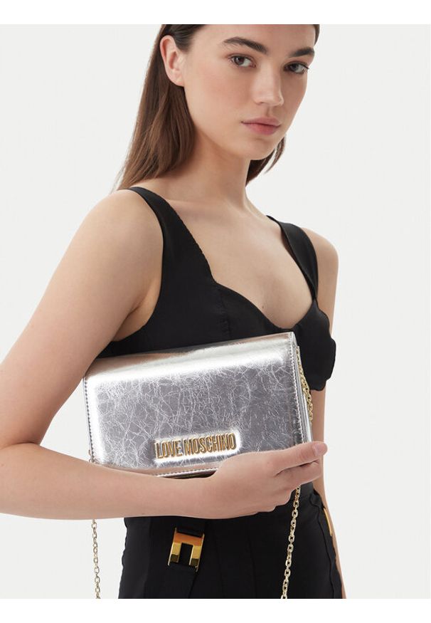 Love Moschino - LOVE MOSCHINO Torebka JC4345PP0OKQ0902 Srebrny. Kolor: srebrny. Materiał: skórzane
