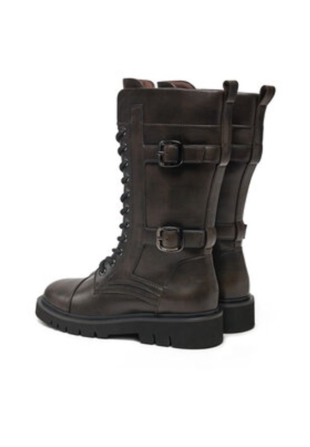 TwinSet - TWINSET Kozaki 242TGT122 Brązowy. Kolor: brązowy. Materiał: skóra