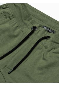 Ombre Clothing - Spodnie męskie dresowe joggery P952 - khaki - XXL. Kolor: brązowy. Materiał: dresówka #4