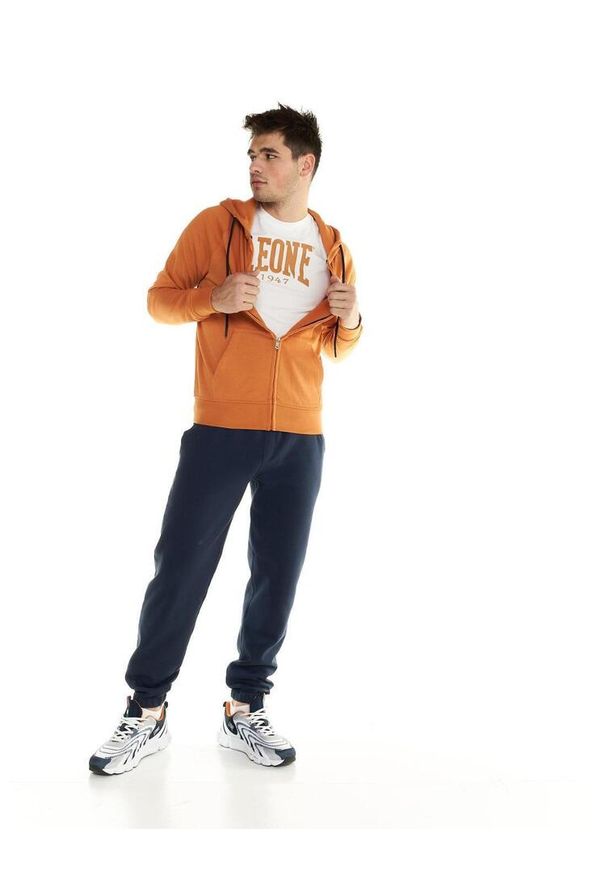 LEONE 1947 APPAREL - Męski dres Leone z kapturem i pełnym zamkiem błyskawicznym. Kolor: niebieski, wielokolorowy, żółty. Materiał: dresówka. Sport: fitness