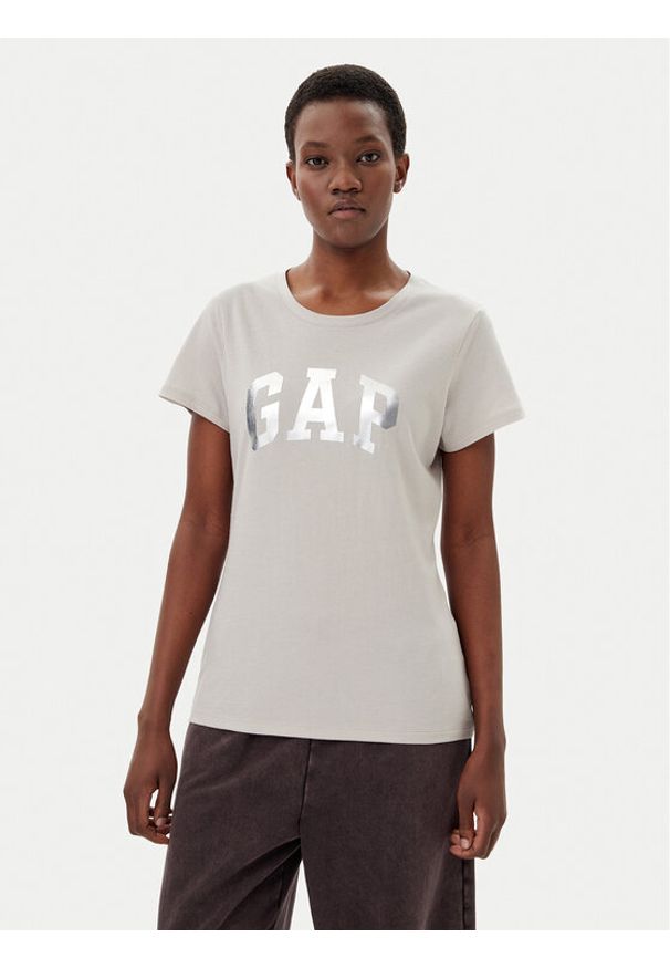 GAP - Gap T-Shirt 729555-09 Beżowy Regular Fit. Kolor: beżowy. Materiał: bawełna