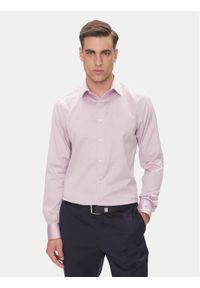 Calvin Klein Koszula LV019EU035 Różowy Slim Fit. Kolor: różowy. Materiał: bawełna