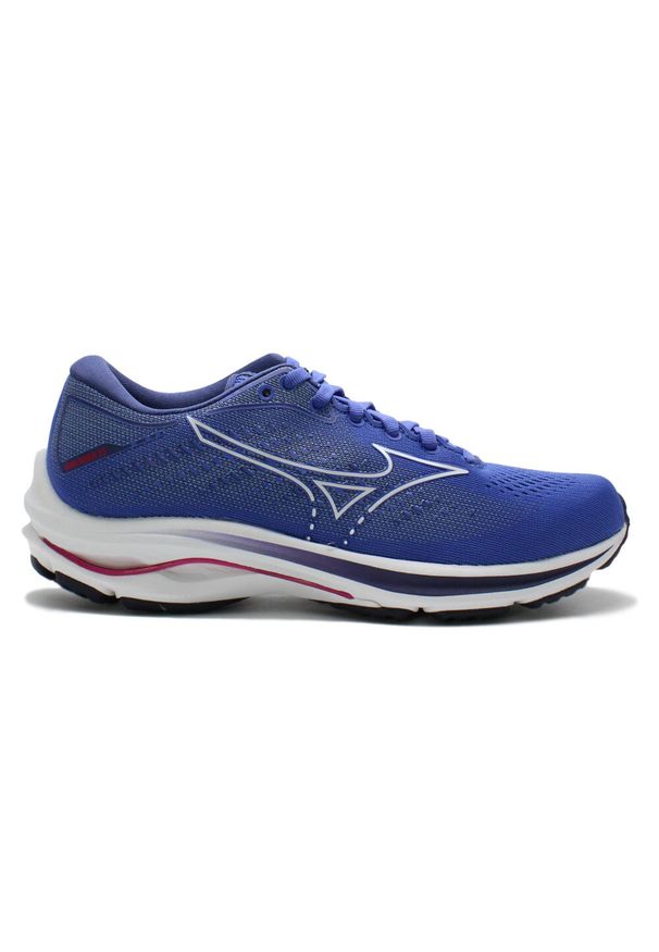 Buty do biegania damskie Mizuno Wave Rider 25 niebieskie. Kolor: wielokolorowy, niebieski, fioletowy. Materiał: materiał, syntetyk, tkanina. Model: Mizuno Wave