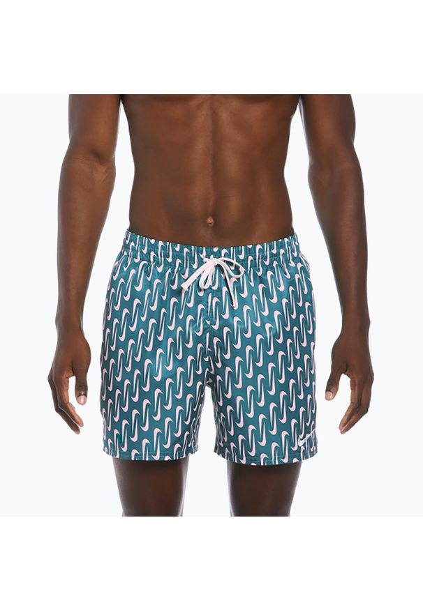 Nike Swim - Szorty kąpielowe męskie Nike Swoosh Link 5" Volley. Kolor: zielony