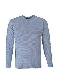 Męski Sweter Pako Jeans - Wełniany - Niebieski Melanż. Kolor: niebieski. Materiał: wełna, akryl. Wzór: melanż. Styl: klasyczny, elegancki #1
