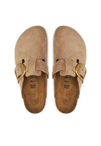 Birkenstock Klapki Boston Big Buckle 1028052 Beżowy. Kolor: beżowy. Materiał: skóra, nubuk