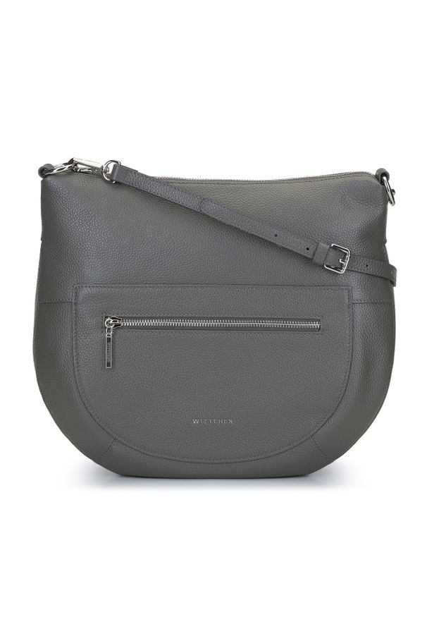Wittchen - Torebka saddle bag na cienkim pasku. Kolor: szary. Wzór: haft, aplikacja. Sezon: lato. Dodatki: z haftem. Materiał: skórzane. Styl: elegancki, casual. Rodzaj torebki: na ramię