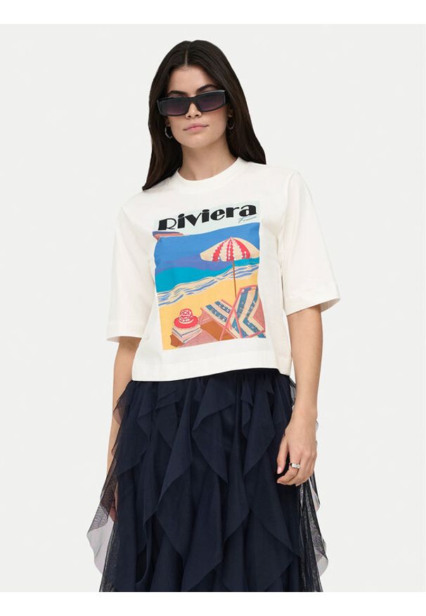 only - ONLY T-Shirt Vega 15375753 Biały Regular Fit. Kolor: biały. Materiał: bawełna