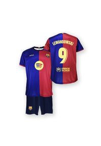 FC Barcelona komplet koszulka spodenki junior Home FCB 2024/25 Lewandowski. Kolor: pomarańczowy. Sport: piłka nożna