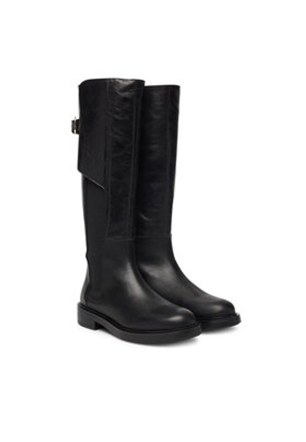 Pollini Kozaki SA26093G0NTK0000 Czarny. Kolor: czarny. Materiał: skóra