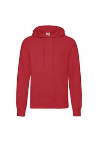 FRUIT OF THE LOOM - Męska Klasyczna Bluza Z Kapturem. Typ kołnierza: kaptur. Kolor: czerwony