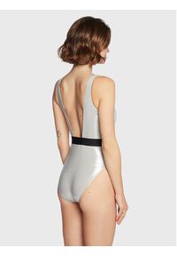 Calvin Klein Swimwear Strój kąpielowy KW0KW01956 Srebrny. Kolor: srebrny. Materiał: syntetyk