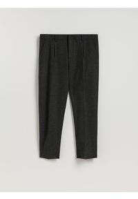Reserved - Spodnie slim fit z wełną - ciemnoszary. Kolor: szary. Materiał: wełna