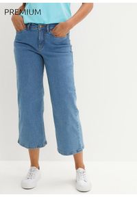 bonprix - Dżinsy Wide Leg, mid waist, cropped. Kolor: niebieski #1