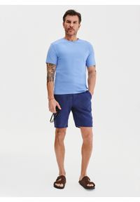 Pako Lorente - PAKO LORENTE – Bawełniany niebieski t-shirt. Okazja: na co dzień. Kolor: oliwkowy, żółty, niebieski. Materiał: bawełna. Styl: casual #10