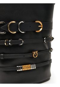 Pinko - PINKO Torebka Belts Bucket PE 25 PLTT 104366 A26K Czarny. Kolor: czarny. Materiał: skórzane #3